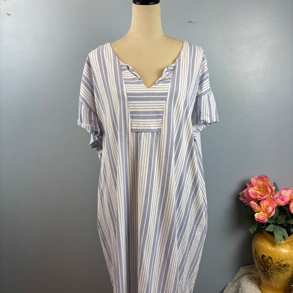 Stan Herman Cotton Kaftan Sleepwear Nightgown House Dress Lounger 2X Plus READ - Picture 3 of 11
